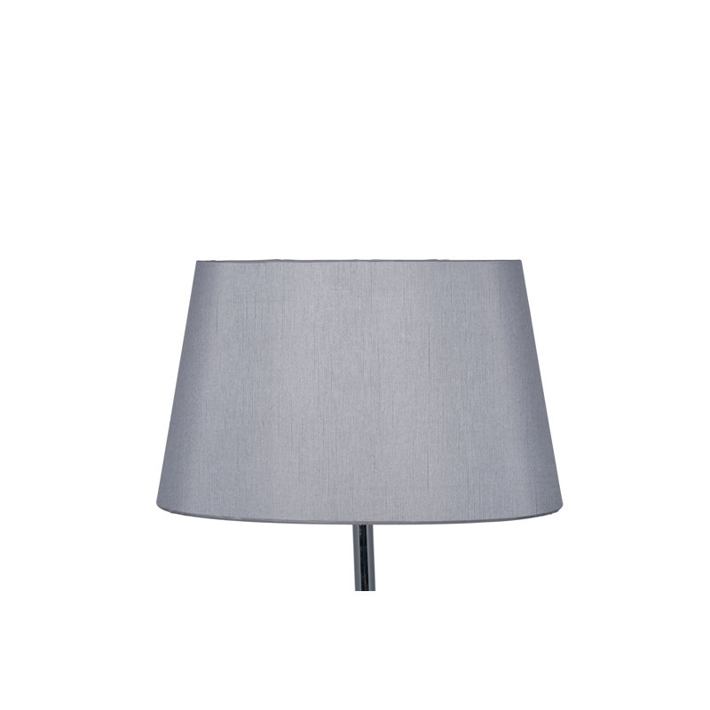 Martha Oval Silk Mix Tapered Lampshade, Steel Grey, 19cm H x 30cm W x 16cm D