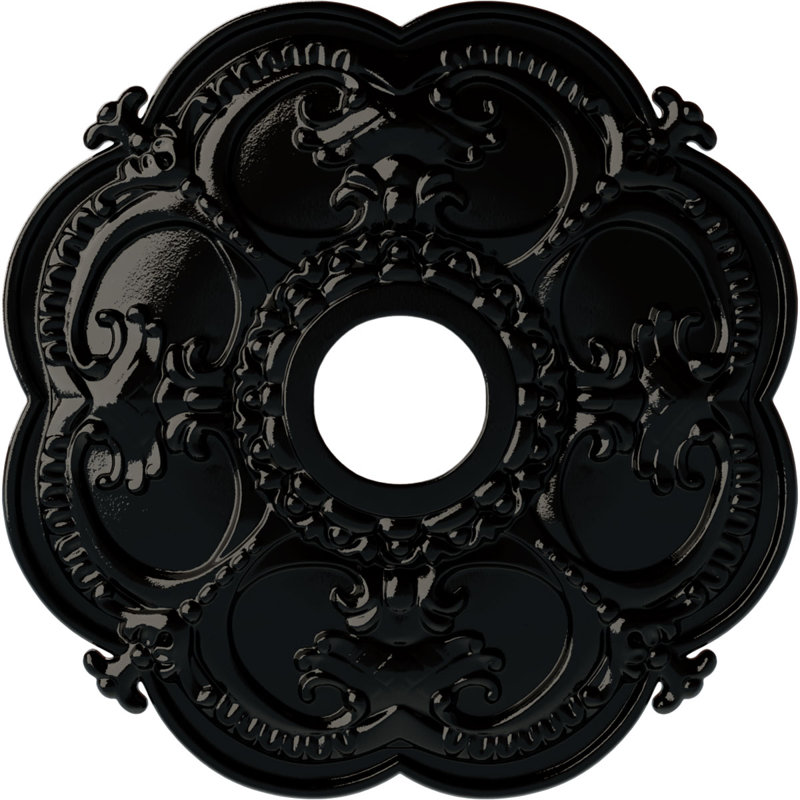 Médaillon de plafond l 3,5 po x P 3,5 po Rotherham, Perle noire