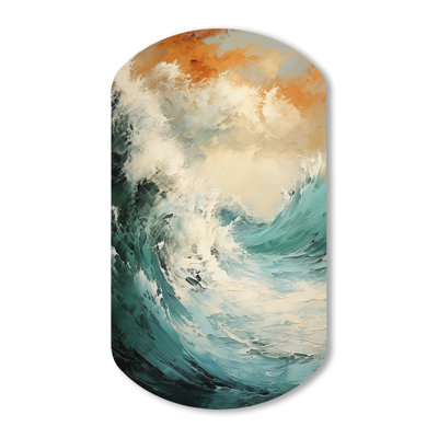 Prine - Coastal Ocean Cylinder Shape Asymmetric Metal Wall Art