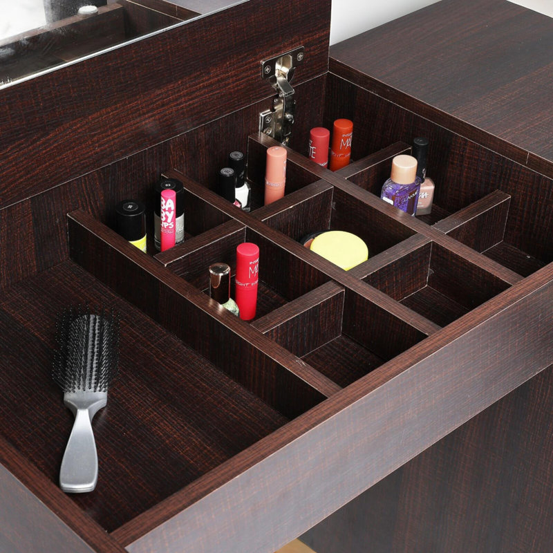 Odoms Dressing Table with Mirror, Walnut