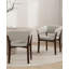 Blake Modern Faux Mohair Upholstered Beech Wood Dining Armchair in Greige-192285222