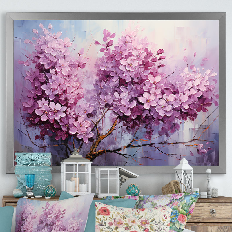 Whispers of Lilac III - Imprimé, H 34 po x l 44 po x P 1,5 po, Cadre simple argenté