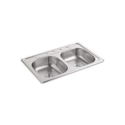Middleton 33'' L Stainless Steel Double Basin Kitchen Sink