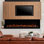 Chaufferette électrique encastrée ou murale Highmark 100 po, 10 couleurs de flamme, compatible avec Google et Alexa, bûches et cristaux, télécommande