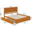 Lit plateforme en bois massif Nantucket avec pied de lit et gigogne-120232358-120232362