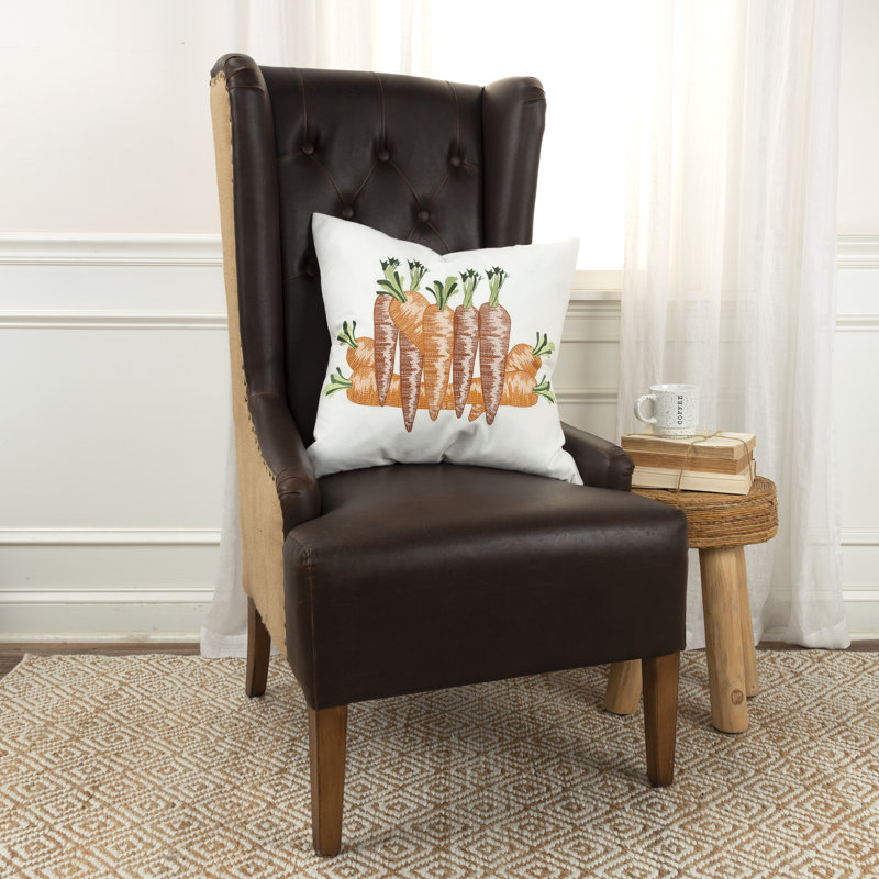 Embroidered Cotton Reversible Throw Pillow
