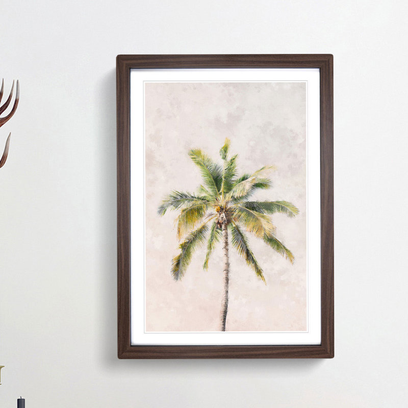 Cuban Palm Tree - Picture Frame Painting Print, Walnut Framed, 33cm H x 24cm W x 2cm D