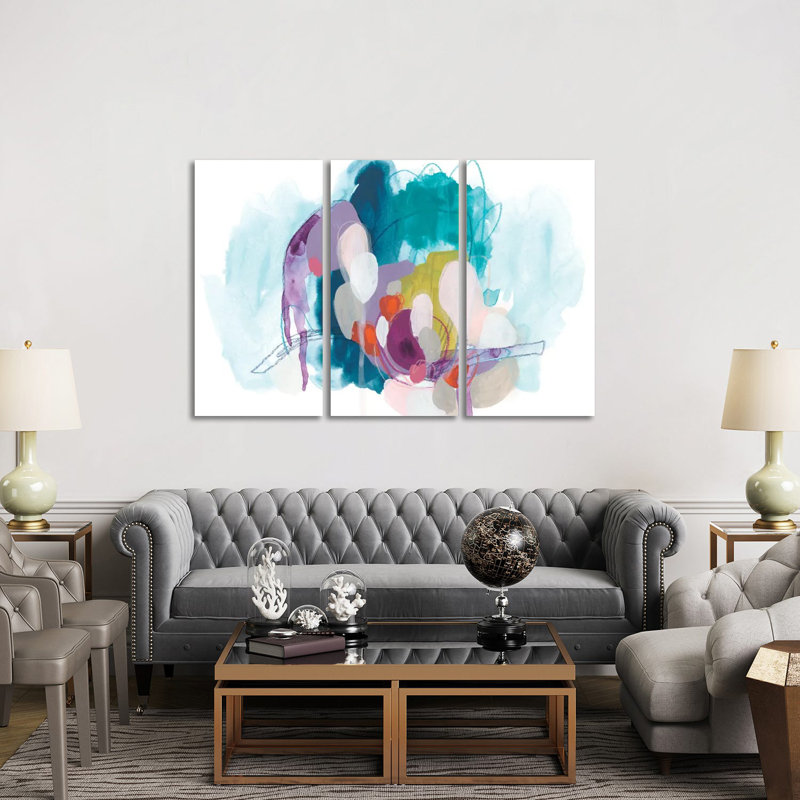 «Colorful Orbit IV», ensemble d'art mural sur toile tendue (ensemble de 3)