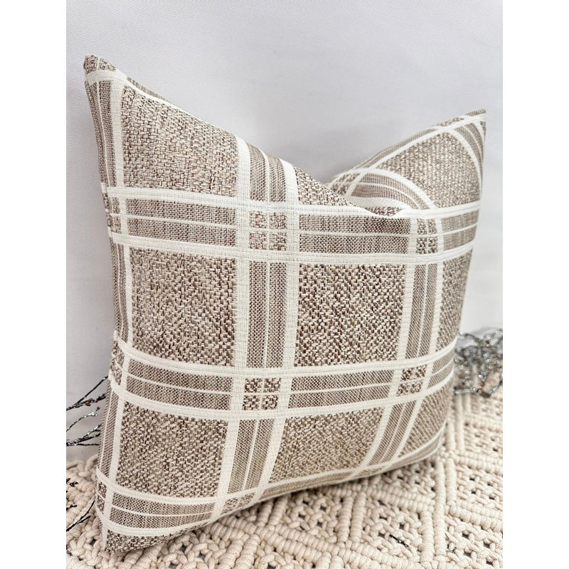 Abstract Beige Square Cushion Cover