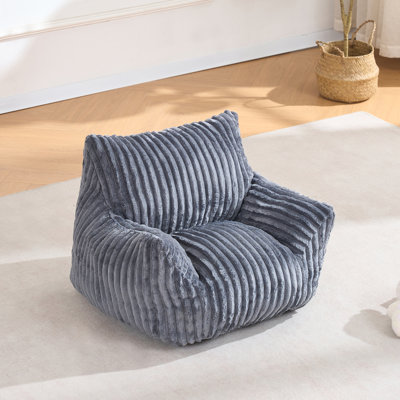 Kids Bean Bag Chair, Corduroy Toddler Bean Bag Sofa, Gray