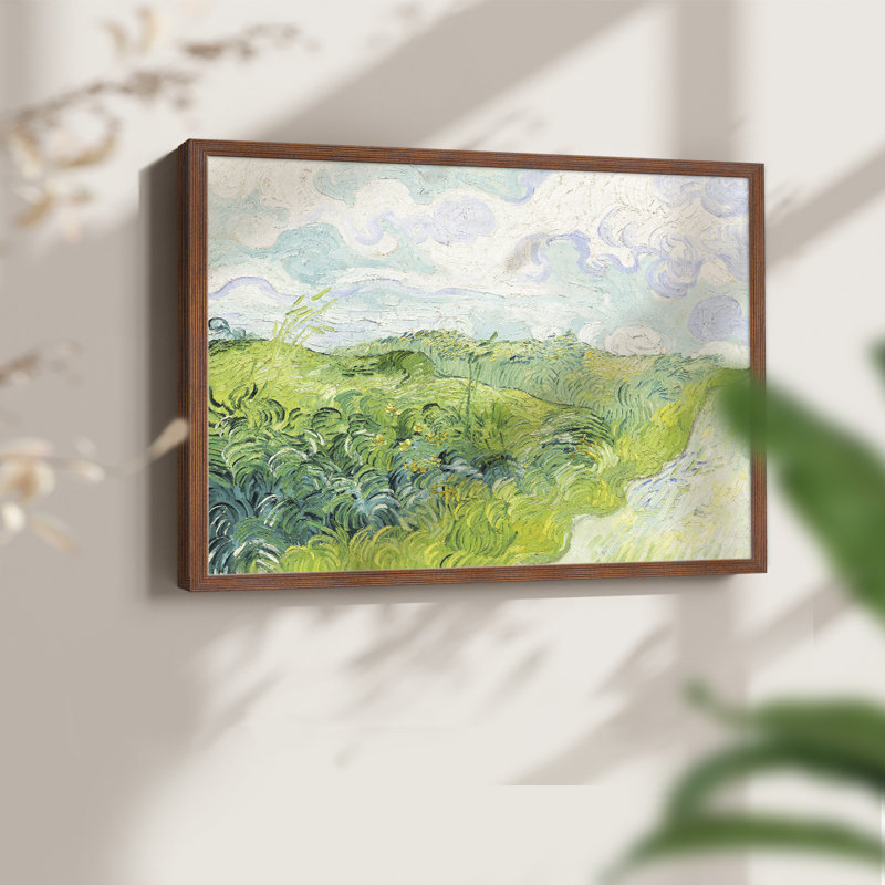 Paysages rétro - DCCIX - Reproduction encadrée - Restickable, H 16 po x l 20 po, Noyer