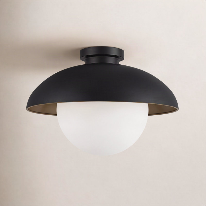 Plafonnier encastré Alessia, H 7 po x l 10,875 po x P 10,875 po, Noir mat