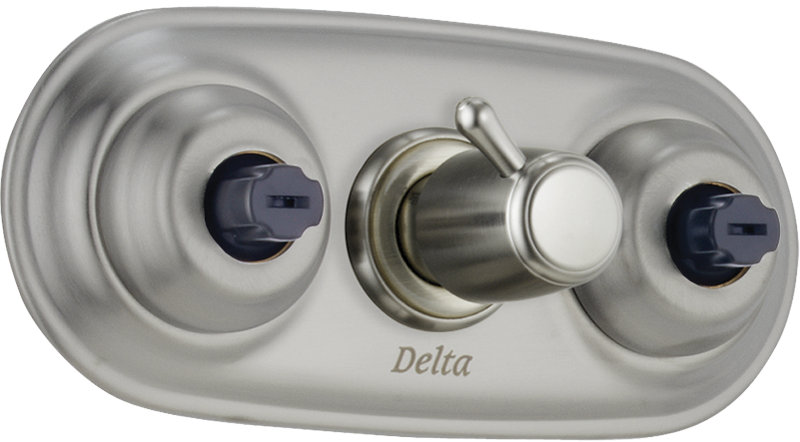 Garniture de robinet de douche à six fonctions avec poignée levier xo, Acier inoxydable Brilliance