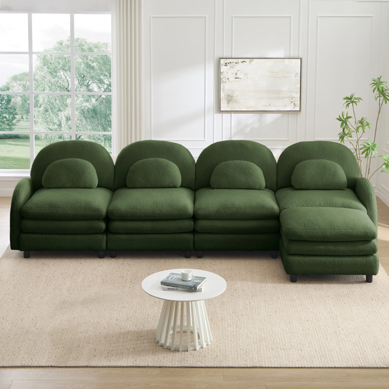 Canapé 4 places Teddy, H 35,4 po x l 129,1 po x P 55,5 po, Vert