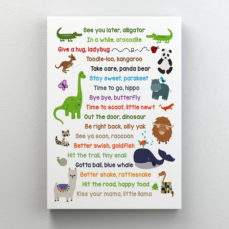 «A Poem About Cute Animals», impression sur toile tendue, H 36 po x l 24 po x P 2 po
