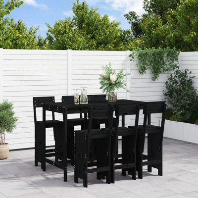 Ayron Brayden Studio Bar Set with Wood Frame and Solid Wood Outer Material