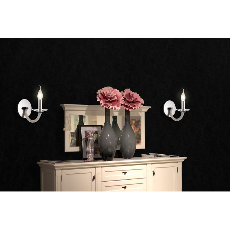 Gelnett Candle Wall Light, Chrome