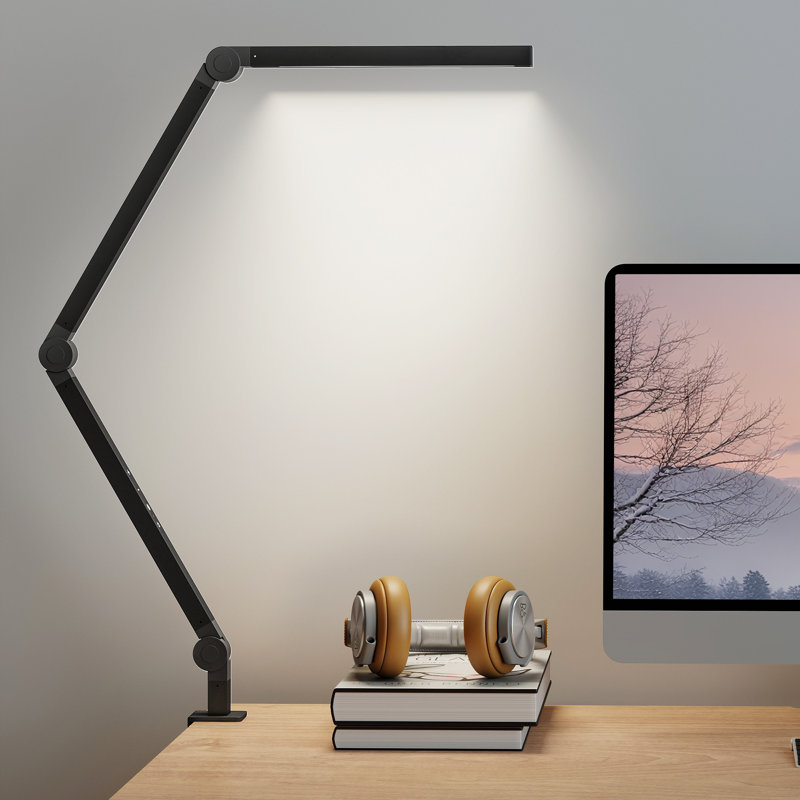 Adjustable Aluminium, Plastic Desk Lamp, Black