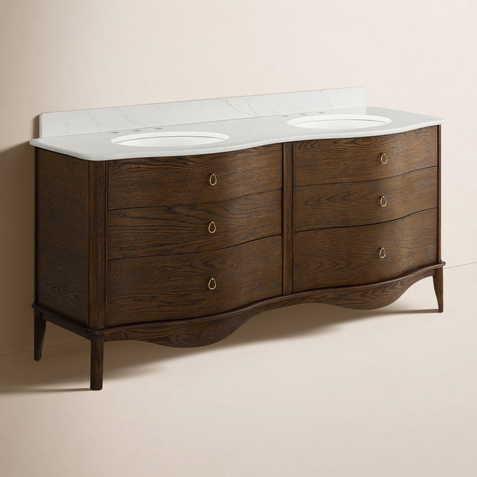 Emmy Oak Single Bathroom Vanity, Enhanced Brown Oak, 72"
