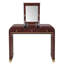 Meuble-lavabo classique en bois avec miroir rabattable, coiffeuse 3 en 1 avec 2 tiroirs et espace de rangement pour la chambre à coucher, espresso-537415387