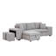 Canapé-lit modulaire réversible en L de 104,5 po à 3 places avec méridienne de rangement et 2 tabourets pour le salon, gris-848435323