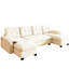 Canapé-lit modulaire en chenille orange 104,7 ", lit en U convertible 2 en 1, 2 ports, 4 coussins, modulaire, chenille orange pour le salon
