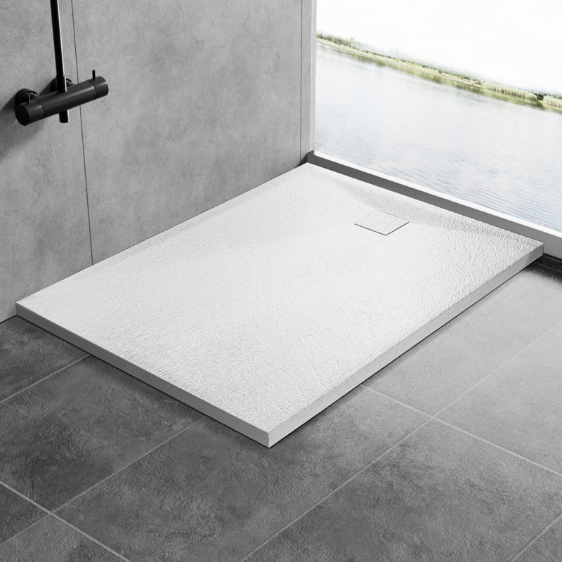 Slip-Resistance 32mm H Square White Shower Tray, 3.2cm H x 70cm W x 120cm D