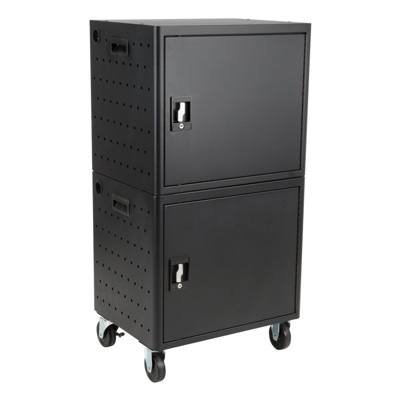 Shapes Series 12-Compartment Laptop Storage Cart, Noir