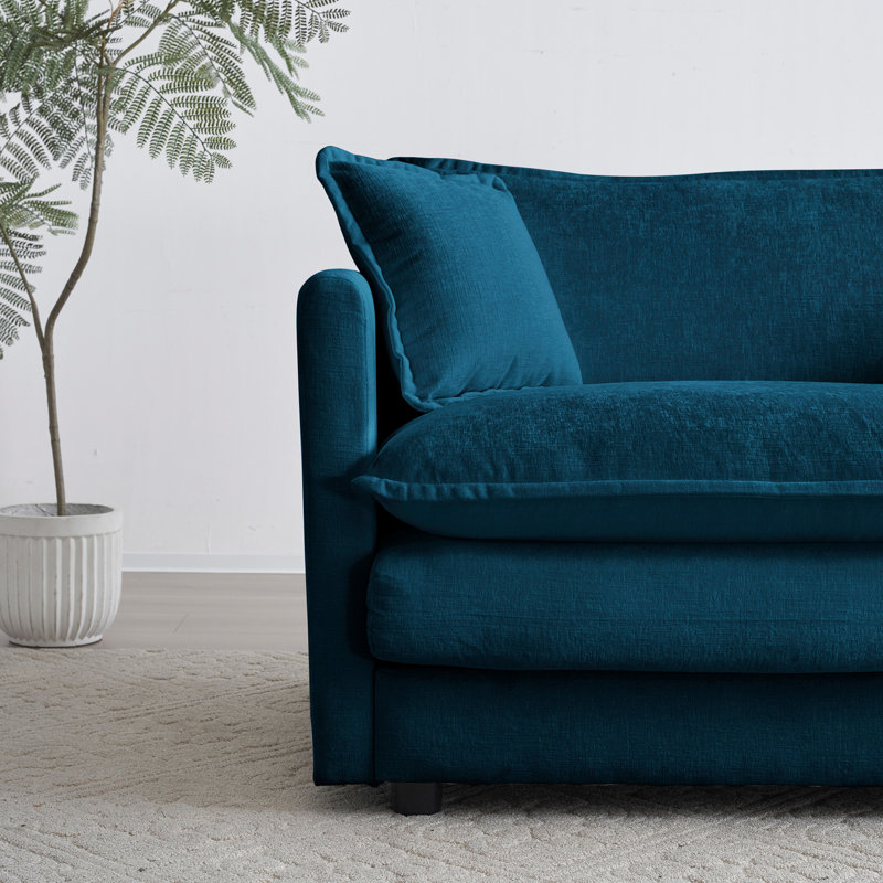 Canapé modulaire confortable à assise profonde et réversible modulaire à 6 places avec repose-pieds et coussins