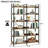 6-Tier Industrial Bookshelf, 67" Wooden Bookshelf With Open Shelves, Freestanding Metal Frame Bookcase For Storage And Display, Modern Book Shelves For Bedroom, Living Room And Home Office, Brown