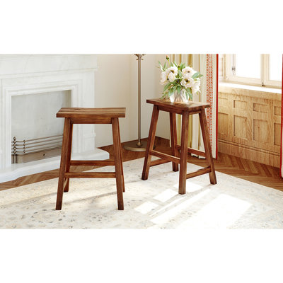 Counter Height Dining Stools - Rustic , Small Area Centered, Walnut  2 Rustic, Fits Places