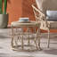 Table d'appoint Boho Brown PE Rattan - Table de bout en osier 19,75 pouces avec design en boucle pour patio extérieur et décoration intérieure