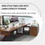Bureau de direction 59,06 "simple et moderne en bois massif brun-128965500