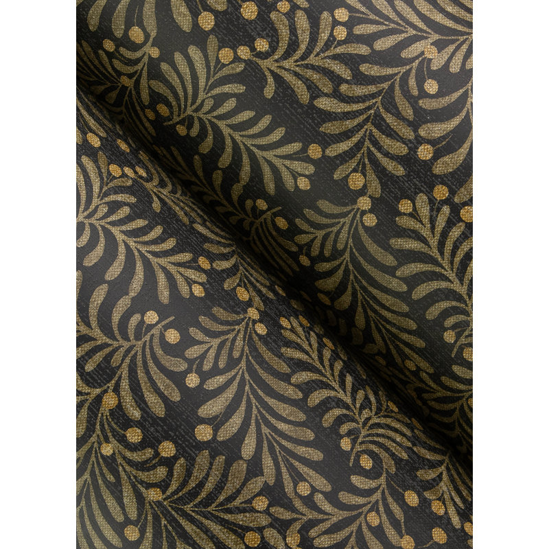 Papier peint branches de baies de sauge Chrysantha, Noir, noir, noir, noir