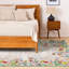 Tapis lavable à profil bas en bois multicolore Wood Flowers