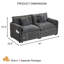 Canapé modulaire surdimensionné en chenille surdimensionné - siège profond, canapé de réception moderne, gris foncé-1076875405