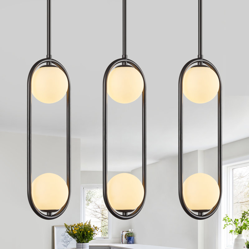 Luminaire suspendu Mid Mid Century, Noir mat