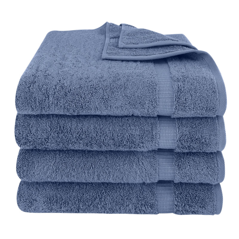 Armel Turkish Cotton Bath Towels - Quick Dry & Plush Feel, Hotel & Spa Quality, Set of 4, Blue
