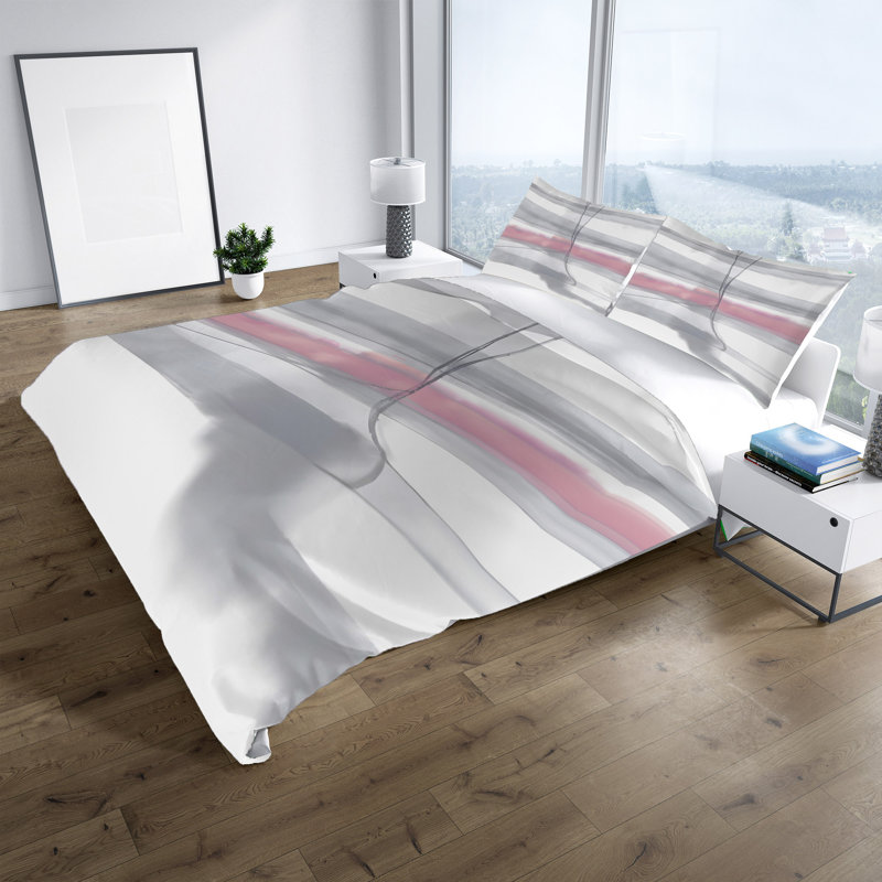 Polyester Abstract Duvet Cover, King Duvet Cover + 2 King Shams