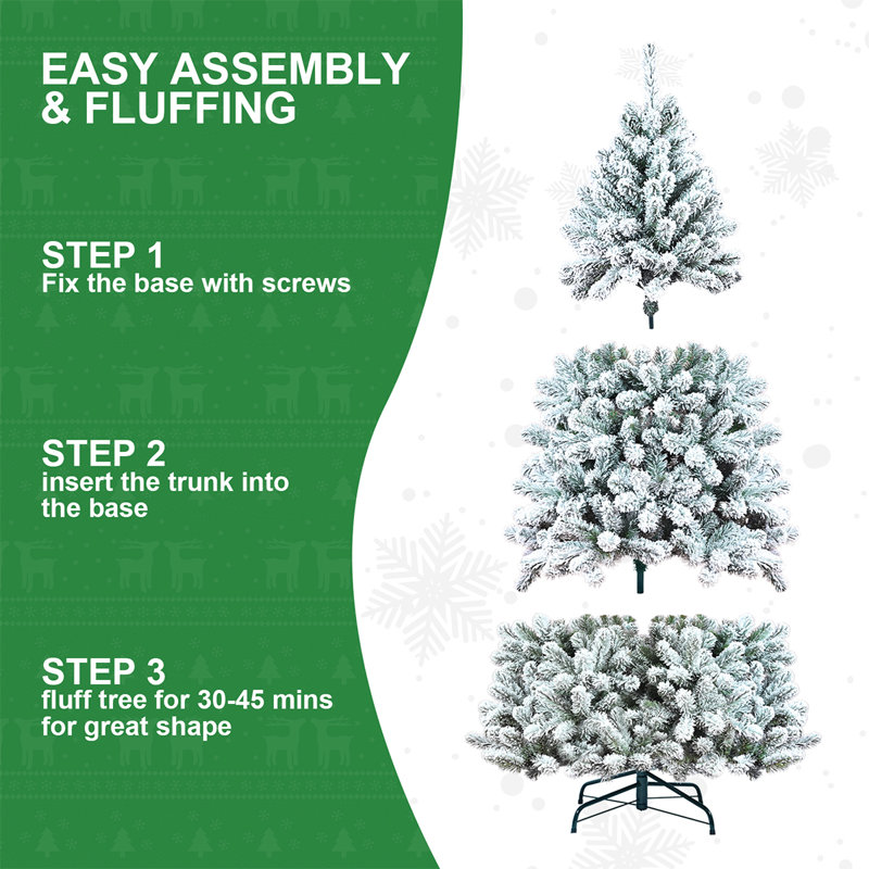Arbre de Noël artificiel - support inclus, H 7,5 pi
