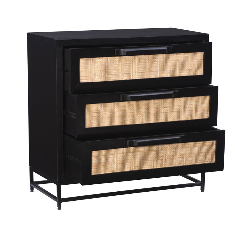 Commode 3 tiroirs Dunster, Noir