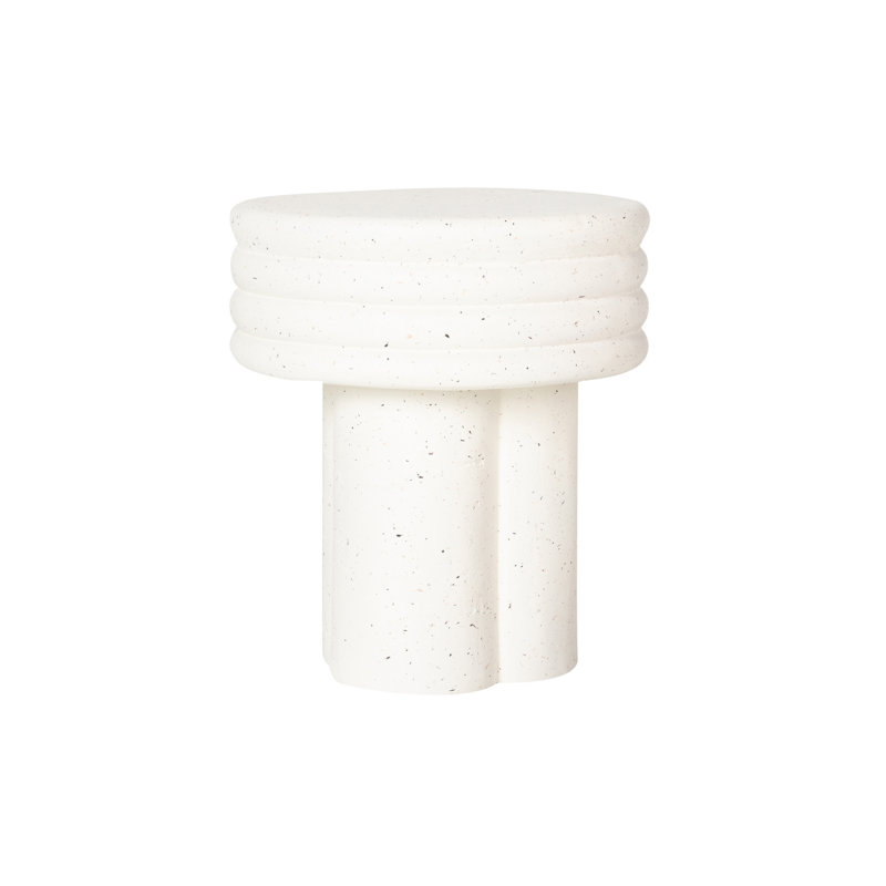 Pedestal End Table, Cream