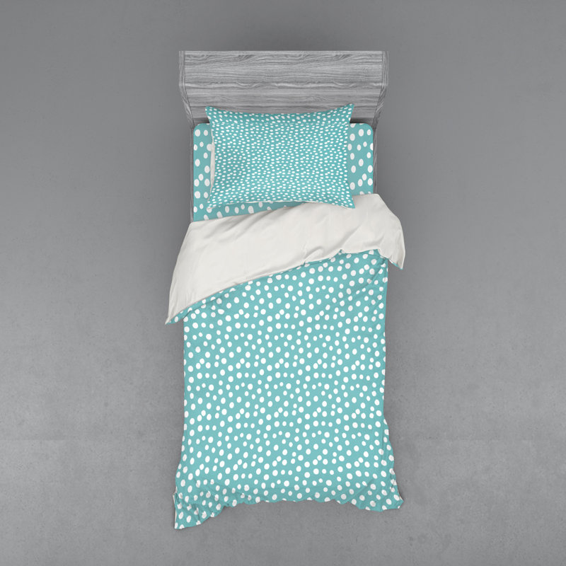Ensemble de housse de couette en microfibre Teal, Housse de couette simple TG + 2 articles suppléme