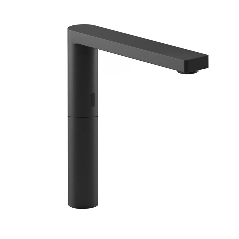 Matte Black Tall Hot and Cold Deck Mounted Bathroom Sink Faucet
