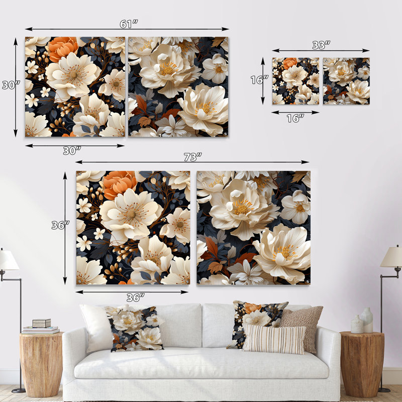 Medora - Ensemble de 2 art mural en verre acrylique, H 16 po x l 33 po