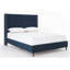 Structure de lit grand en velours bleu Peyton avec tête de lit à oreilles capitonnée et garniture cloutée - aucun sommier nécessaire-1296347057-1296347063