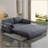 63.8" Queen Pull Out Sofa Bed, 3-In-1 Convertible Sleeper Sofa With Side Storage,Multi-Functional Velvet Loveseat Bed For Living Room,Bedroom,Apartment,Office-300328998