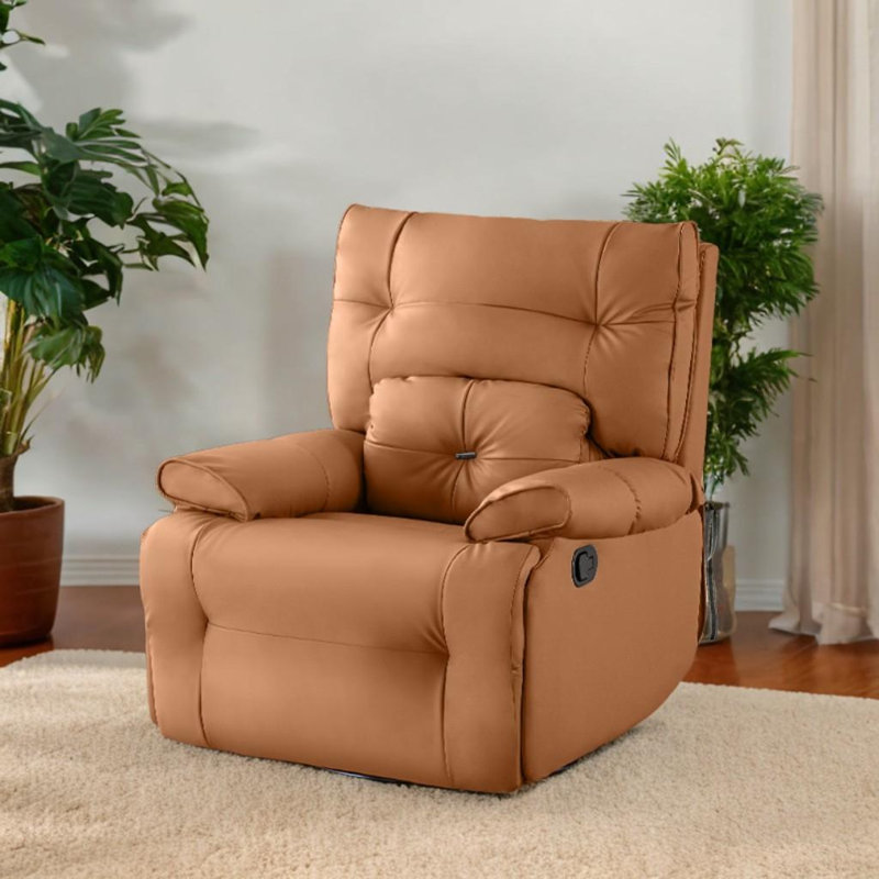 Fauteuil inclinable pivotant en similicuir Nolff, Brun