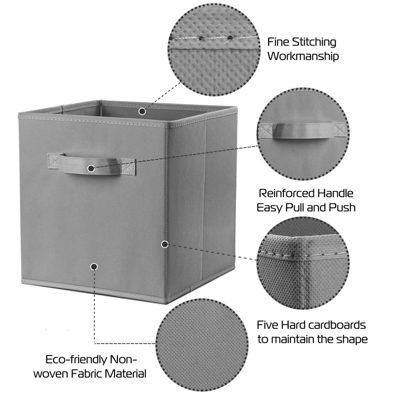 Bac de rangement en tissu Rebrilliant, Gris