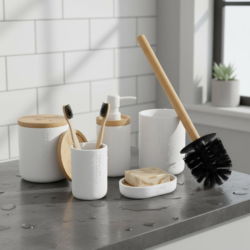 Willis Bathroom Accessory Set 5 Pieces, White